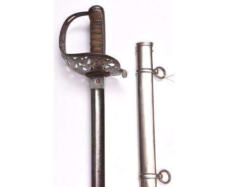 A Victorian 1821 pattern Cavalry officer’s sword, fullered blade 35”, by Henry Wilkinson, Pall Mall, numbered 26600 (1885), e