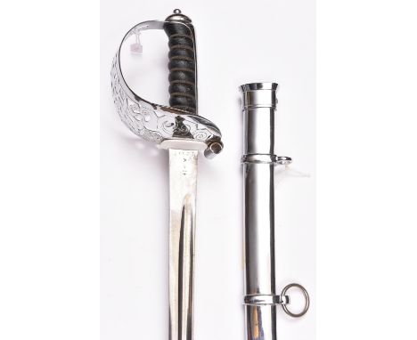 A 20th century 1892 pattern Household Cavalry trooper’s sword, blade 34½” with ordnance inspector’s marks, serial number “100