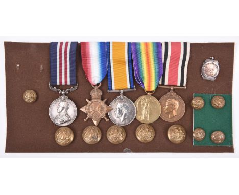 Five: Military Medal, George V first type, (320402 Sjt C. Smith, 15/ Suff. R); 1914-15 star (3348 Pte C.Smith Suffolk R), BWM