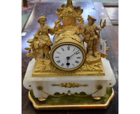 A 19th century French gilt metal mantel clock, c.1870
