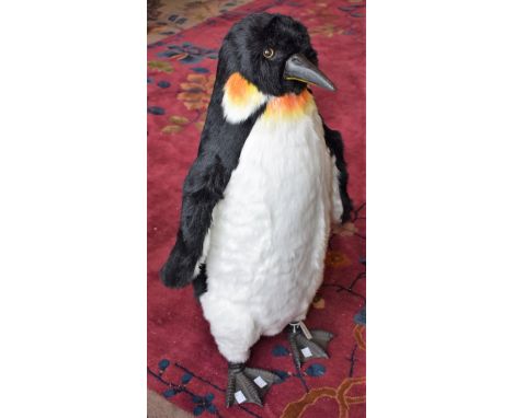 A novelty plush floor standing penguin model, approx 75cm high 