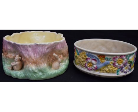 A Sylvac 1514 pixie and rabbit bowl; a Clarice Cliff bowl
