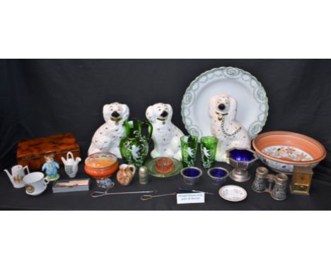 A pair of Beswick mantel spaniels; another, singular; Royal Doulton; a Beswick Beatrix Potter figure, Tom Kitten; Crested war