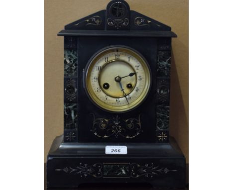 A 19th century French belge noir mantel clock, c.1880