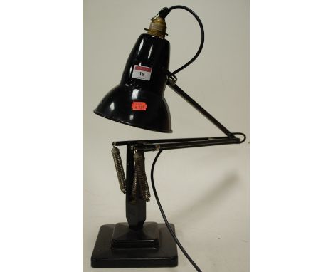 An original black enamelled metal anglepoise lamp 