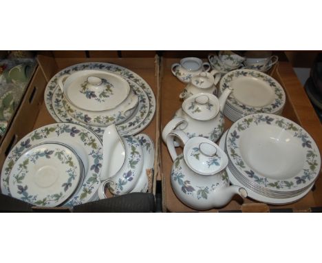 A Royal Doulton Burgandy pattern part dinner and tea service 