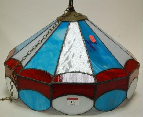 A lead light ceiling pendant 