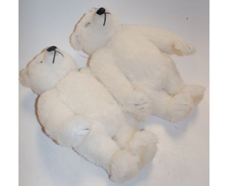 Two boxed Steiff Polar Ted Bears, white mohair, approximately 40cm in size, No.661747, both with white and red tags in origin