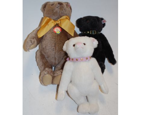 Three boxed as issued Steiff Collectors Bears to include; Jack the Rare Black Alpaca bear, white tag No.662546, exclusively m
