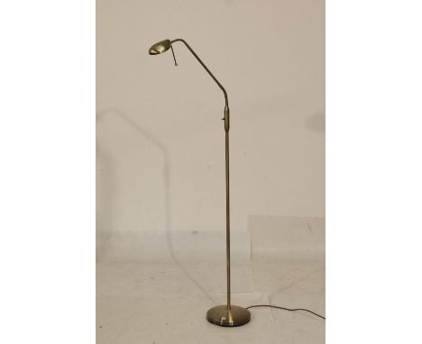 Brushed brass-effect floor standing standard lamp with adjustable head  