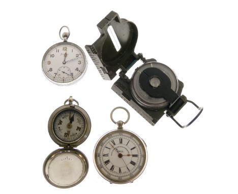 Two early 20th Century open-face pocket watches comprising 'Tell Best Centre Seconds Chronograph' and 'Helvetia' with red and