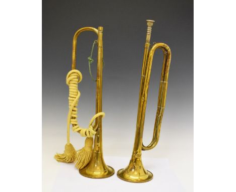 B.Bim Ltd Calvary/Artillery Military brass bugle, together with similar by Bossey &amp; Hawkes, London, with decorative tasse