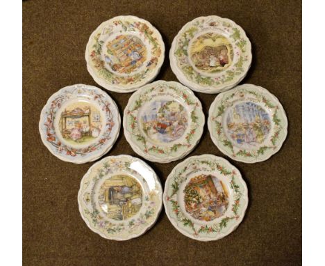 Large selection of Royal Doulton Brambly Hedge collectors plates to include; calendar, season and special occasion examples (