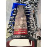 Tote of Sockets, Drivers & Combination Wrenches