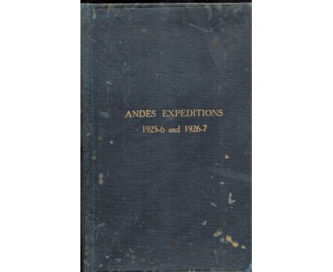 Andes Expeditions 1925 6 and 1926 7. Field notes of plants collected by H. F. Comber. Publisher's black boards, titled in gil