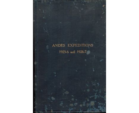 Andes Expeditions 1925 6 and 1926 7. Field notes of plants collected by H. F. Comber. Publisher's black boards, titled in gil