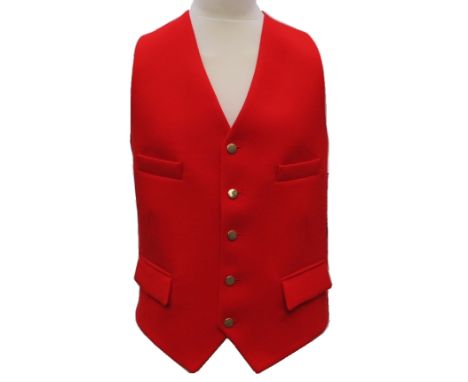 MEARS: A RED HUNTING WAISTCOAT size 36", with red silk liningProvenance: A Private Collection of Clothing & Accessories