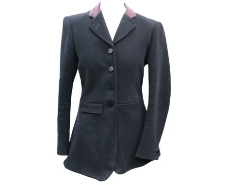 FRANK HALL OF MARKET HARBOROUGH: A LADY'S BLACK HUNTING COAT size 34" - UK 10Provenance: A Private Collection of Clothing & A