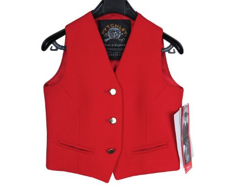 MEARS COUNTRY JACKETS LTD: A CHILD'S RED HUNTING WAISTCOAT with brass buttons, size 24"Provenance: A Private Collection of Cl