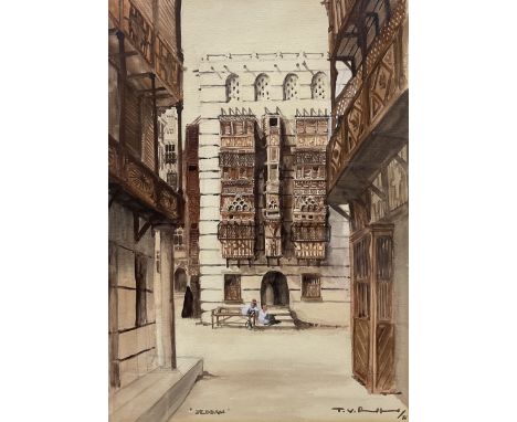 T V Radford (British 20th century): 'Jeddah' - Saudi Arabia, watercolour signed and dated '71, 32cm x 25cm