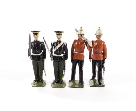 Britains sets 2087 Fifth Inniskilling Dragoon Guards and 1620 Light Infantry, G-VG, (16) 2087, 2 playworn with paint loss, in