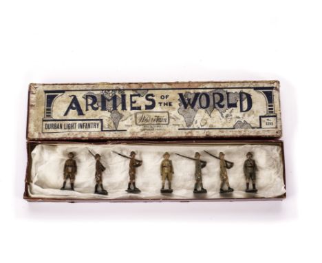 Britains set 1293 Durban Light Infantry in Armies of the World box, 1 man missing, with two unboxed sets 1902 Union of South 