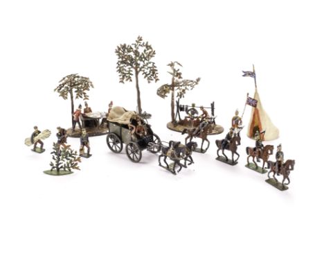 Heyde size 2 - 48 mm scale - British Army Encampment, including 2 vignettes, cooking scene and officers with map table, suppl