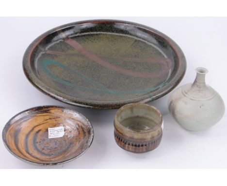 A Studio Pottery charger by Mark Griffiths,
diameter 17", Culmington Pottery, a Mike Dodd tea bowl, Annette Fuchs vase, 6", a