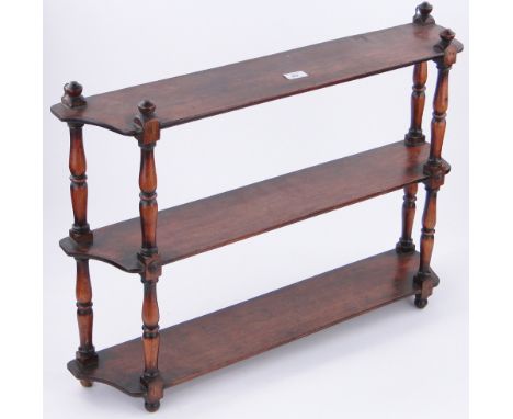 A Victorian mahogany 3-tier open display shelf,
width 30", height 22".