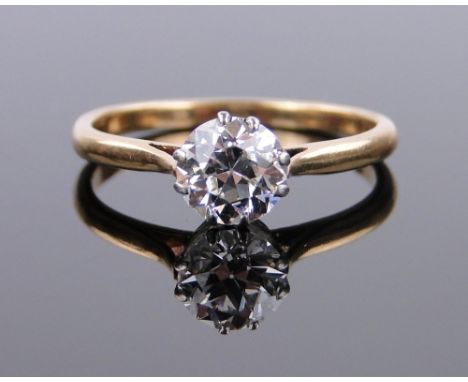 An 18ct gold solitaire diamond ring,
approx. 0.7cts, size K.