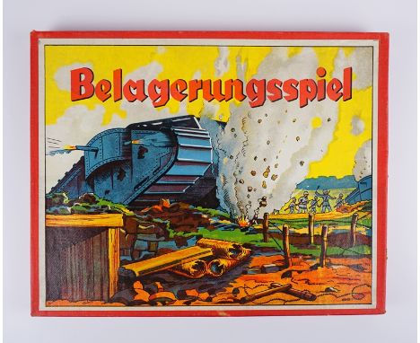 "Das Belagerungsspiel", patriotisches Propaganda-Spiel, Liliput, Nr.4143, II.WK 26 Spielfiguren aus Zinn (polychrom staffiert