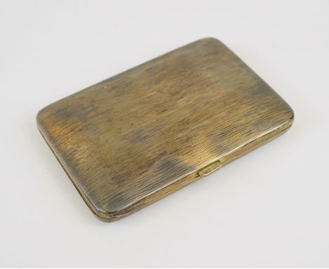 Zigarettenetui, Art Déco, Silber in Wellenlinien ziselierte Wandung, scharniert mit vorderem Drücker, undeutlich punziert, 9x
