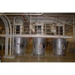 Qty. (3) Stainless Steel Bins, Includes Flex Kleen Dust Collectors, Auger Dust Bottom