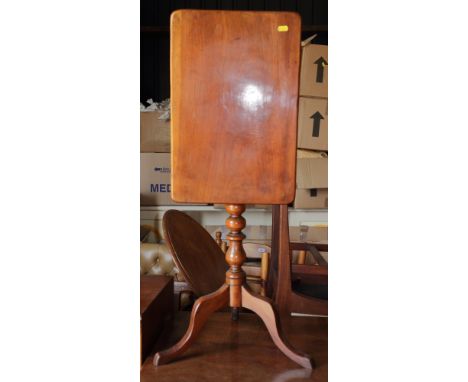 A 19th century rectangular mahogany tip top occasional table, on tripod base, 20" x 14"