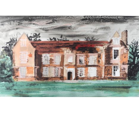 †John Piper: a coloured limited edition print, "Pyrton Manor", 11/70, block signature and initials, 29" x 18"