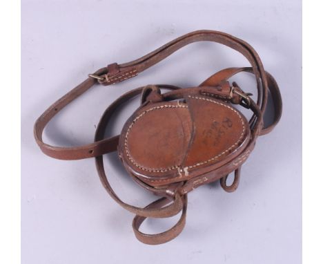 A WWI Verners pattern prismatic compass, in leather case, issued 1917