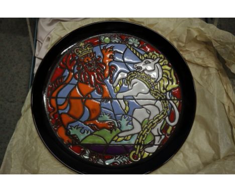 A Poole pottery 1977 Jubilee limited edition plate, Number 206, with certificate in original box, and a Continental porcelain