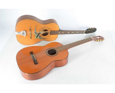 Classical Guitars, two guitars comprising a Vicente Sanchis guitar made in Spain very good condition with some very light mar