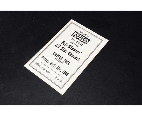 Beatles / NME Poll-Winners Programme, Original programme for the 1962-63 Poll Winners All Star Concert on Sunday April 21st 1