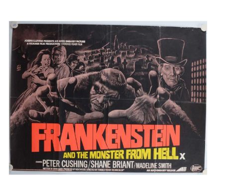 Frankenstein and the Monster From Hell (1974) Quad poster, UK Quad poster for this Hammer Horror Classic starring Peter Cushi