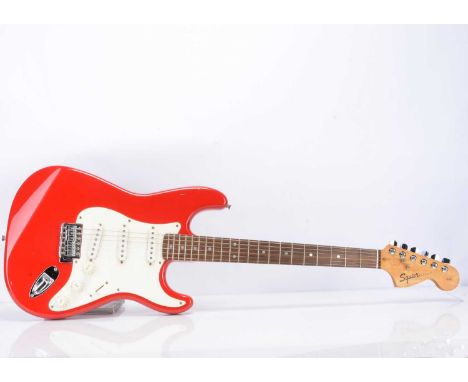 Squier Strat, Squier Strat by Fender Affinity Series s/n CY99107102 bright red comes with a quality Ashton gig bag very good 