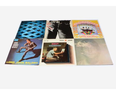 Sixties LPs, fourteen albums of mainly Sixties artists comprising The Beatles, Rolling Stones, The Who, The Hollies, Long Joh
