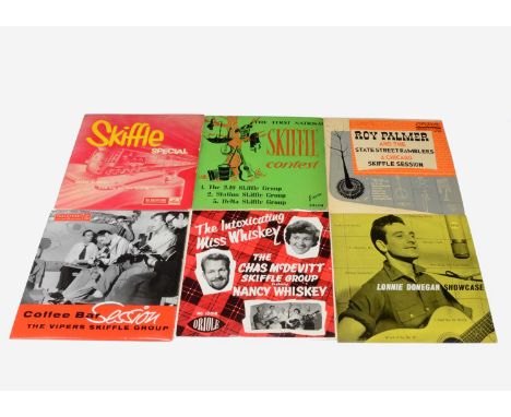 Skiffle 10" LPs, ten 10" albums of mainly Skiffle with artists comprising Lonnie Donegan, Don Lang, Chas McDevitt, The Vipers