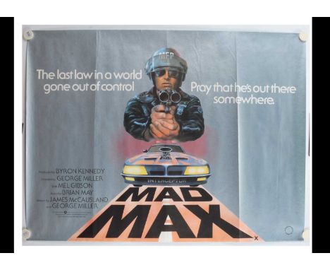 Mad Max (1979) UK Quad Poster, UK Quad for the debut in the series marking Mel Gibson's breakthrough role - rolled with light
