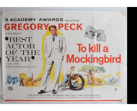 To Kill A Mockingbird (1964) Quad Poster, UK Quad poster for this film starring Gregory Peck based on the Harper Lee Novel - 
