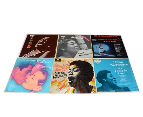 Dinah Washington / Sarah Vaughan LPs, approximately fifty LPs with approximately thirty-five by Dinah Washington and fifteen 