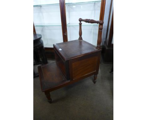 A Victorian mahogany step commode 