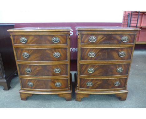 A pair of mahogany bow front chests of drawers 