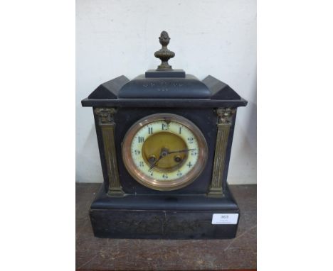 A 19th Century French Belge noir mantel clock 