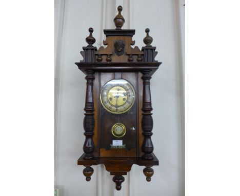 A 19th Century walnut Vienna wall clock 